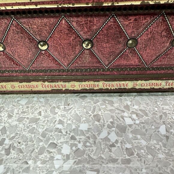 Antique Marke Teekanne Tin Tea Box Storage Canister Mid Century 50's Germany - Picture 5 of 15